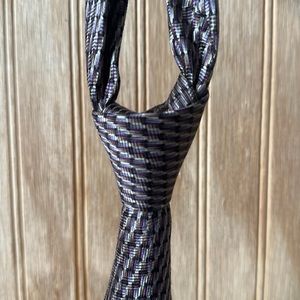 Kenneth Cole - Maroon, Black, and Tan Tie